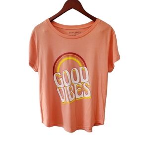 Ana Cabana Orange "Good Vibes" Tee Shirt Plus Size 1X/NWT